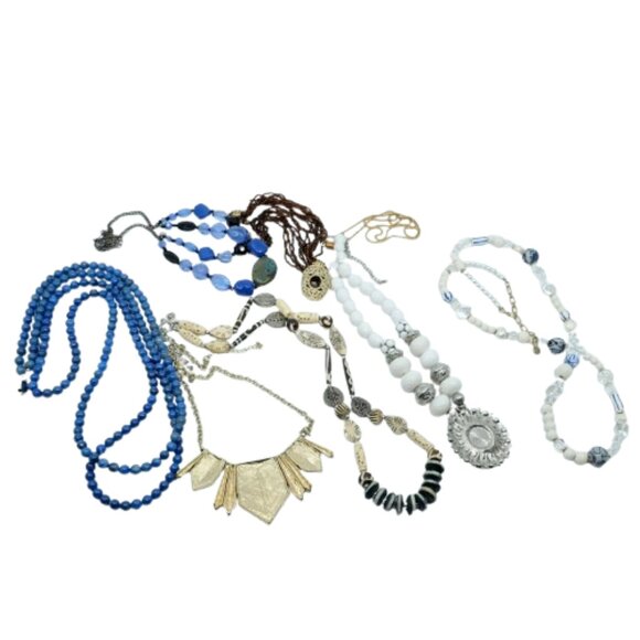 LOT OF 8 VINTAGE NECKLACES 1950s, 60s, 70s, 80s, 90s GOOD CONDITION - Picture 2 of 4